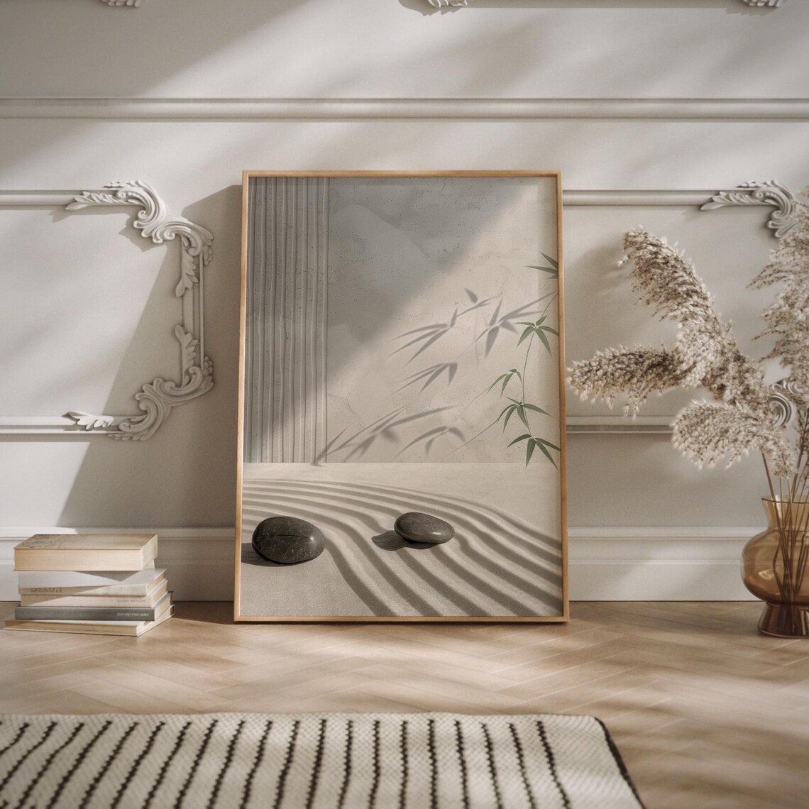 Bamboo Zen Garden Art Print, Japandi Minimalist - Image 2