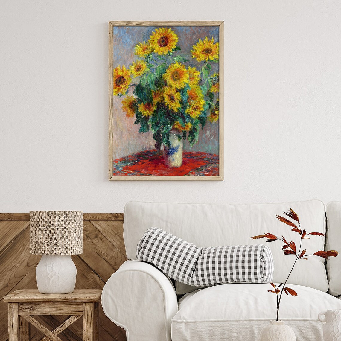 Sunflower Bouquet in Vase Vintage Still Life Yellow Flowers Poster - Image 4