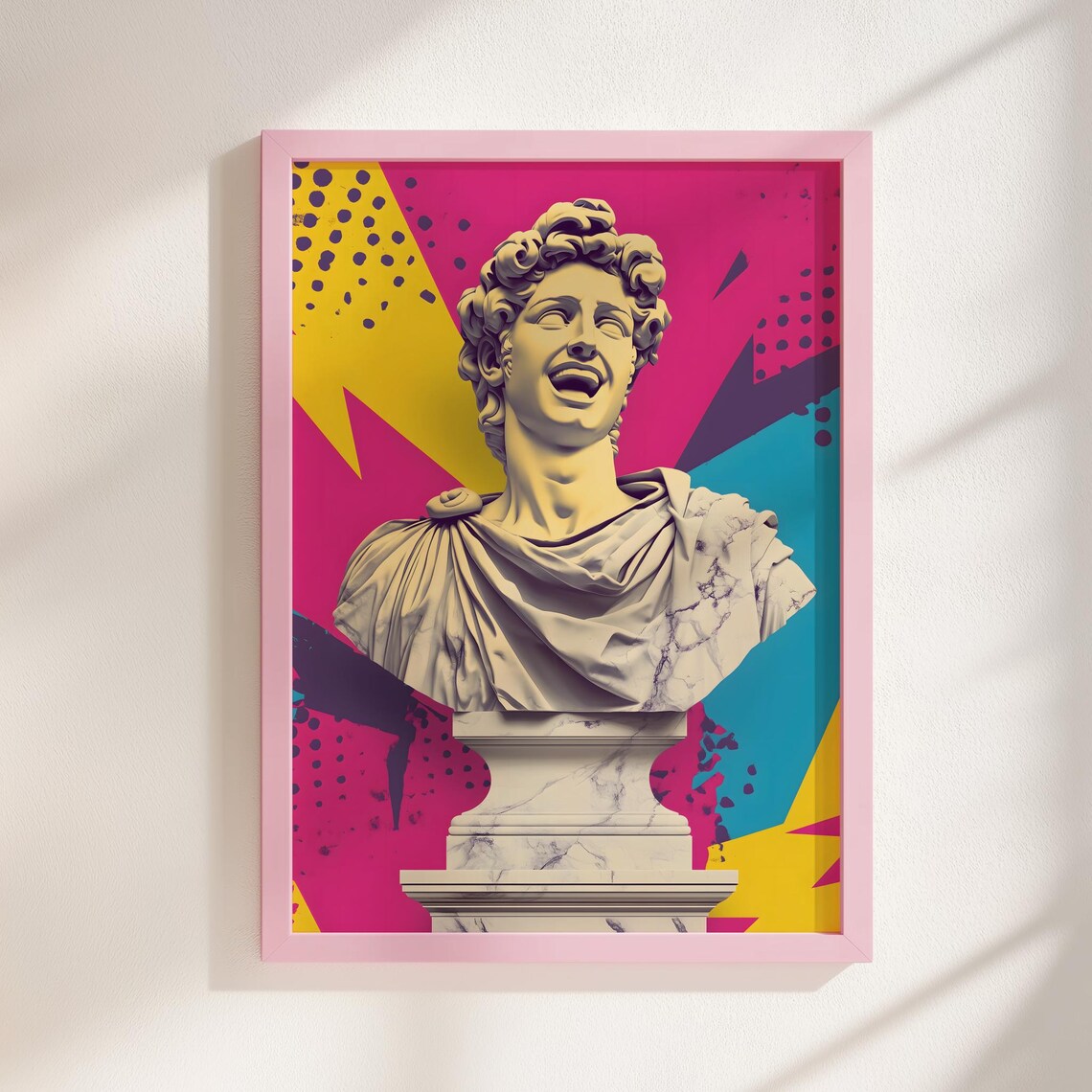 David Pop Art Bust, Modern Graphic Decor