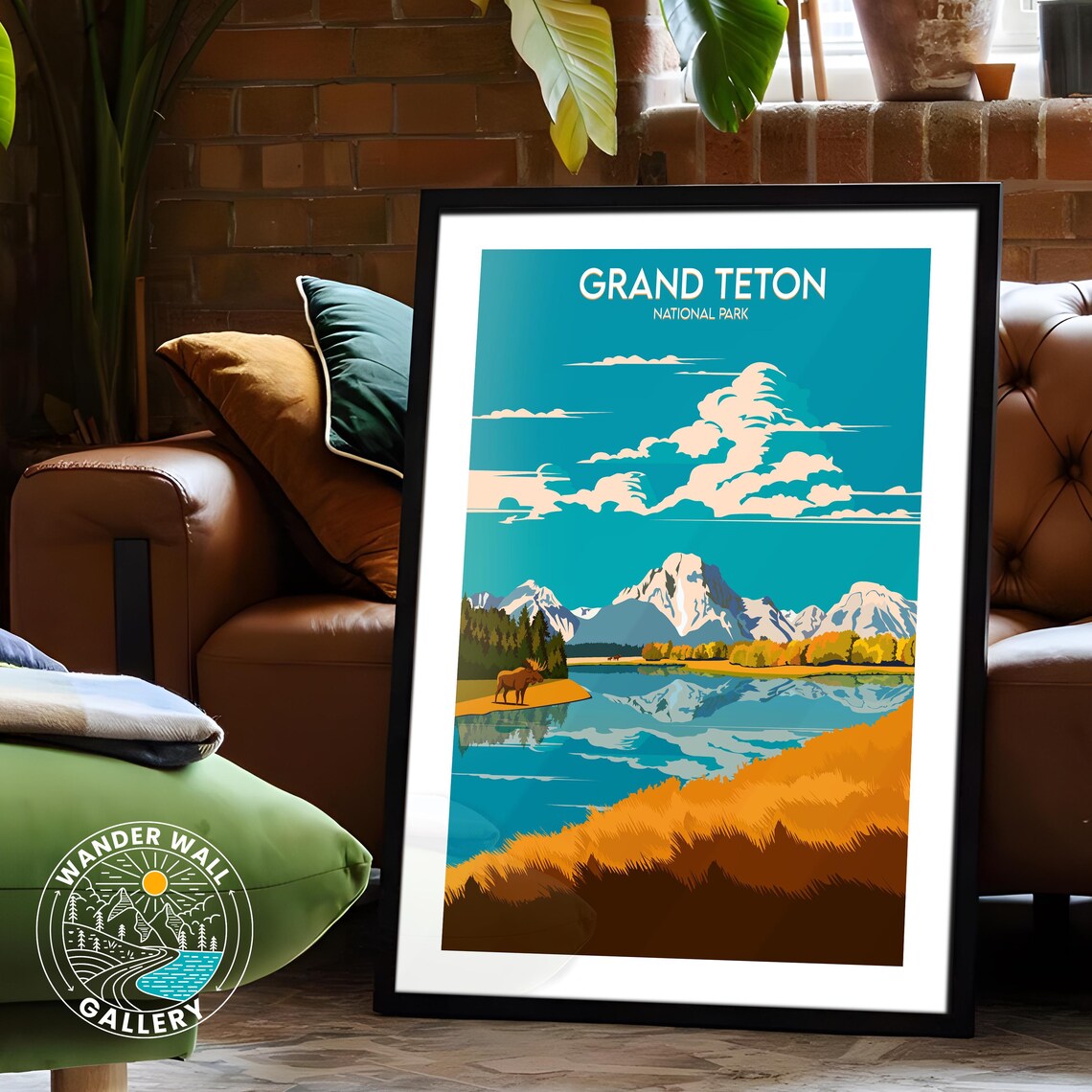 Grand Teton National Park Moose Lake Autumn Sunset Travel Poster - Image 6