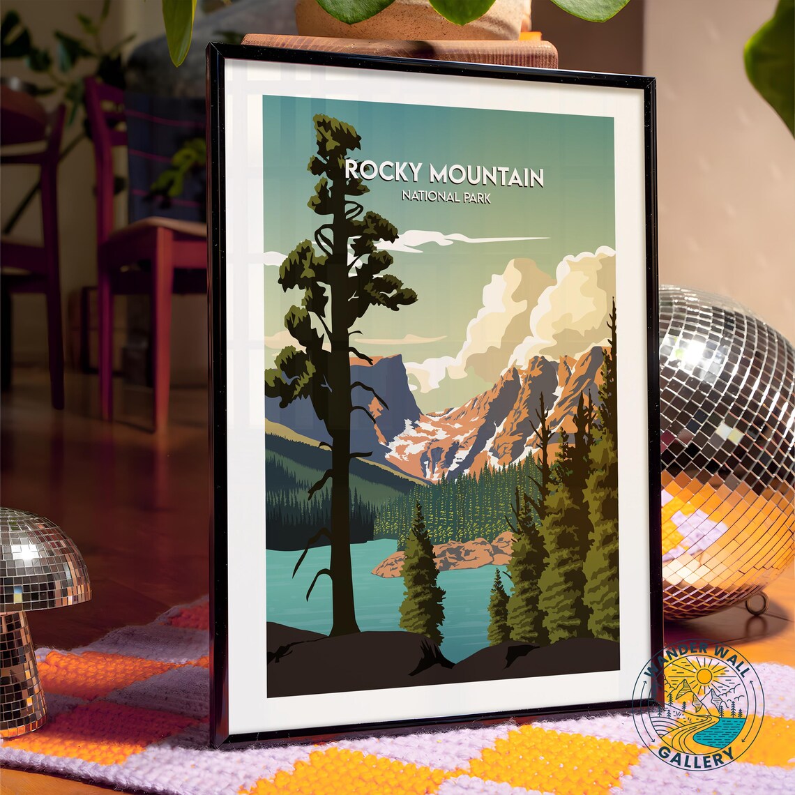 Rocky Mountain National Park Alpine Lake Pines Vintage Travel Poster - Image 4