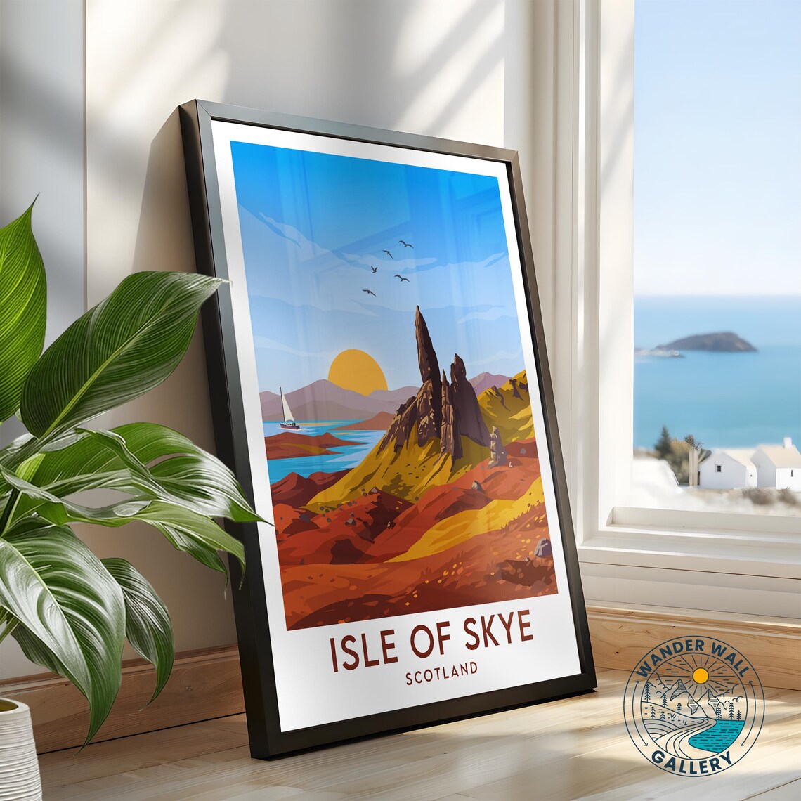 Isle of Skye Scotland Rocky Pinnacles Ram Golden Sunset Poster - Image 2
