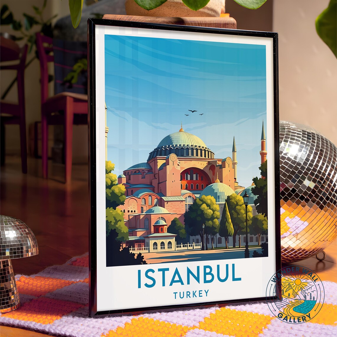 Istanbul Hagia Sophia Grand Dome Mosque Landmark City Travel Poster - Image 4