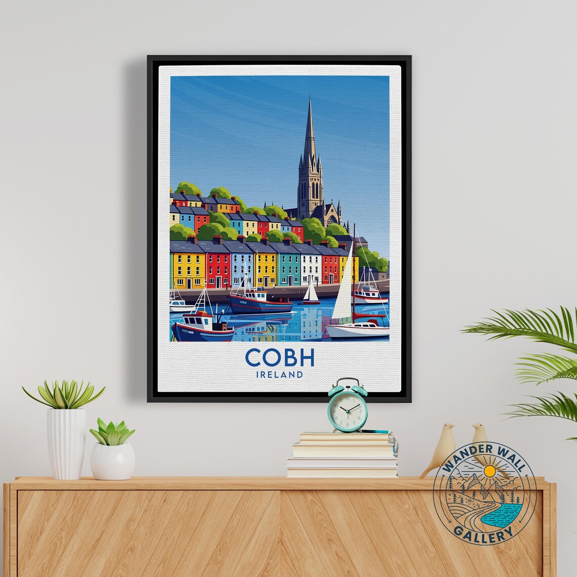 Cobh Ireland Harbor Town Church Spire and Boats Vintage Travel Poster - Image 5