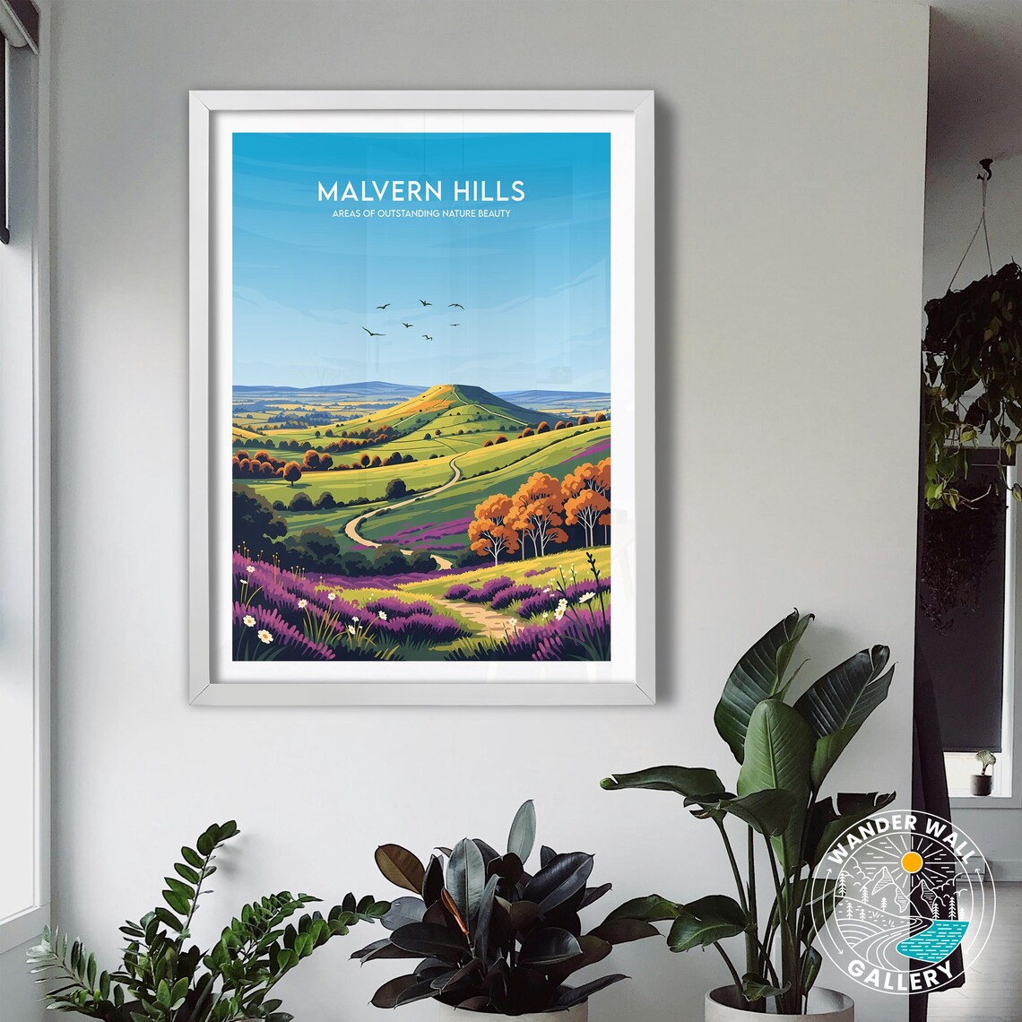 Malvern Hills England Countryside Heather Landscape Travel Poster - Image 3