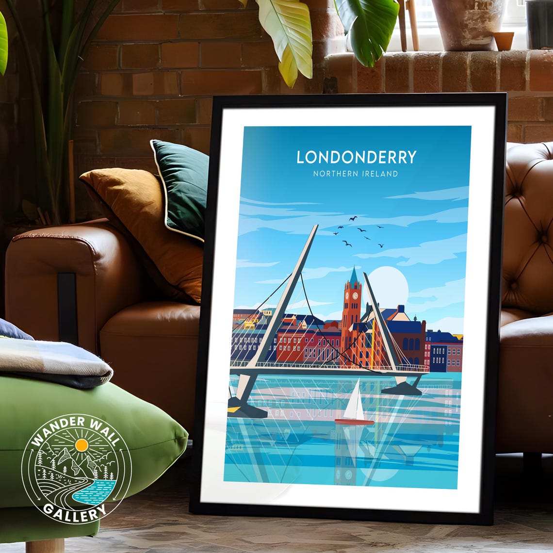Londonderry Northern Ireland Peace Bridge River Reflections Poster - Image 6
