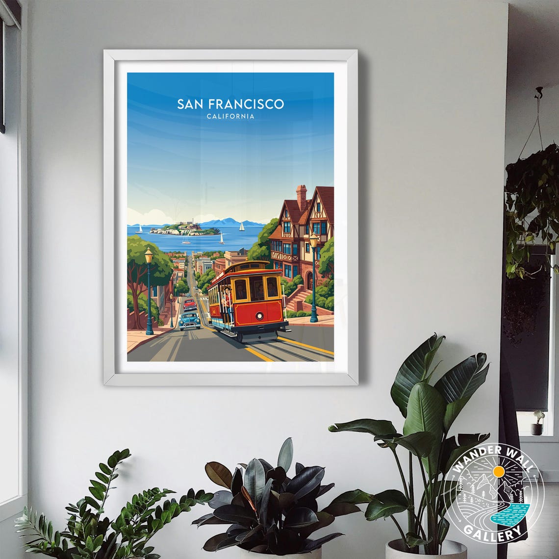 San Francisco Cable Car Downtown Alcatraz View Travel Poster - Image 3