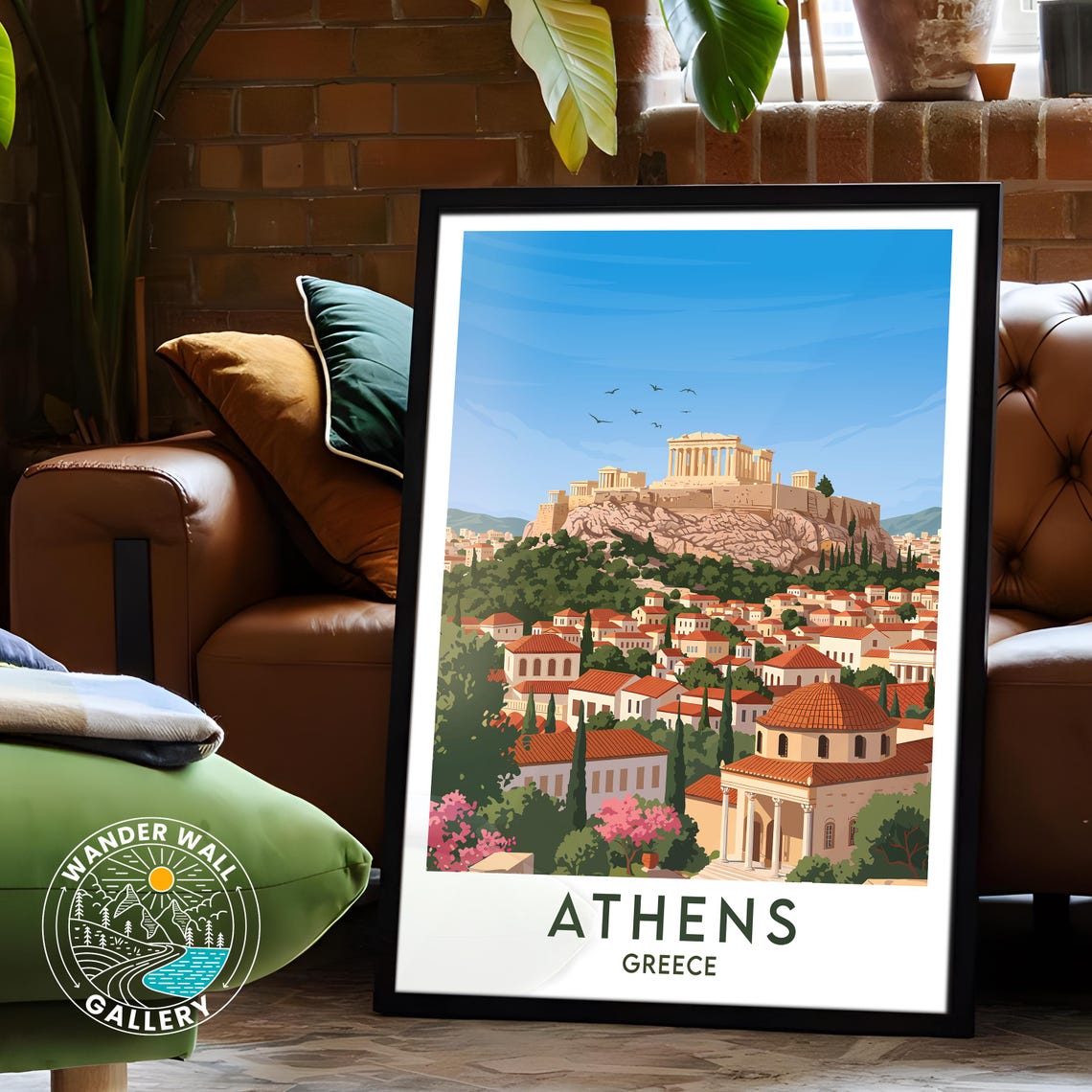 Athens Greece Acropolis Parthenon Ancient Cityscape Travel Poster - Image 6
