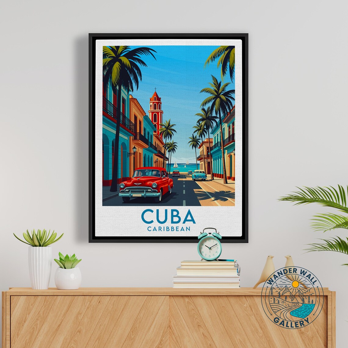 Cuba Caribbean Historic Colonial Street Classic Cars View Poster - Image 5