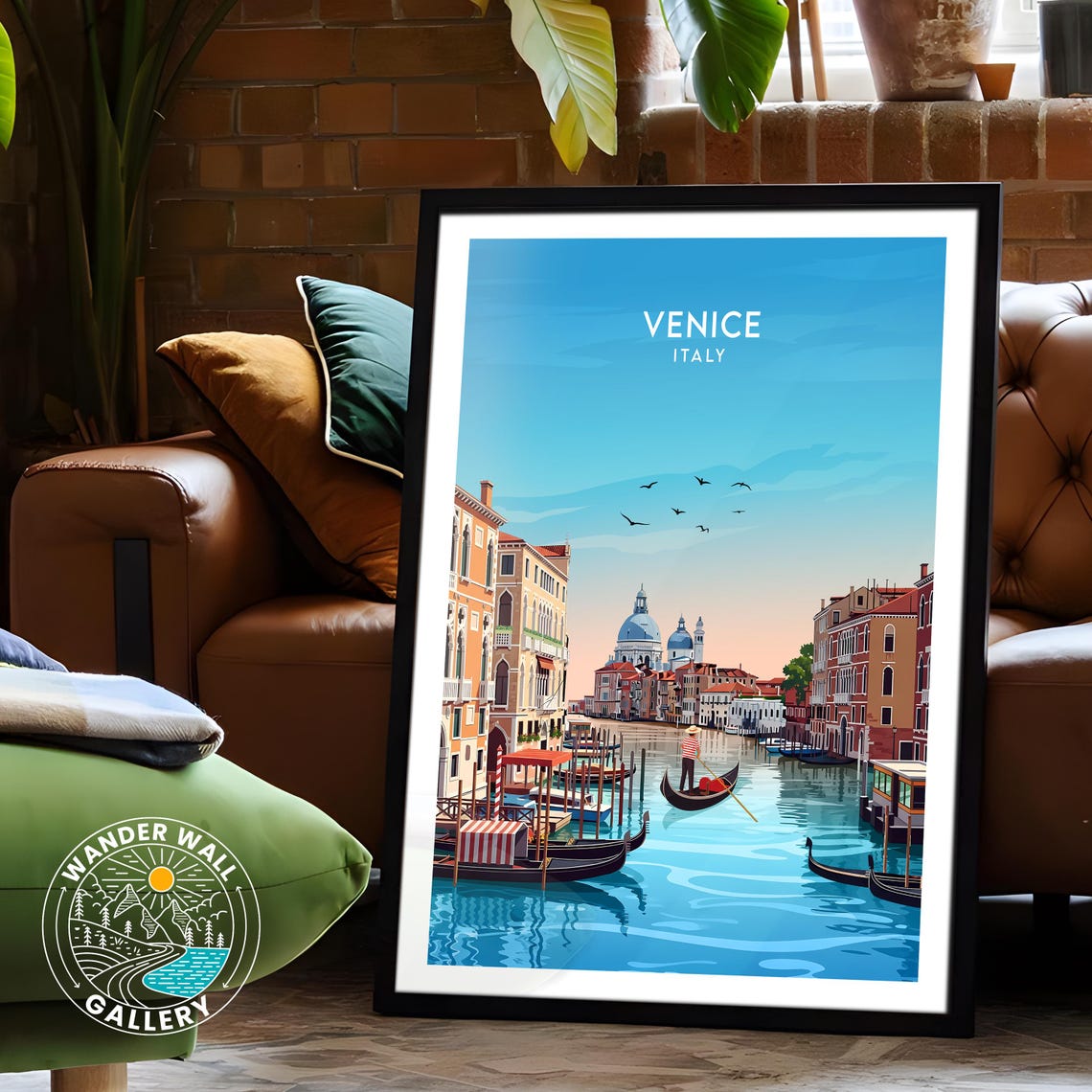 Venice Italy Blue Canal with Gondolas and Basilica Travel Poster - Image 6