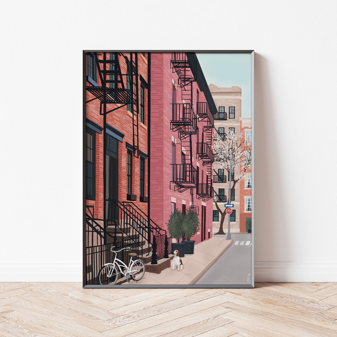 West Village New York Travel Poster, Illustration Art Print - Image 2