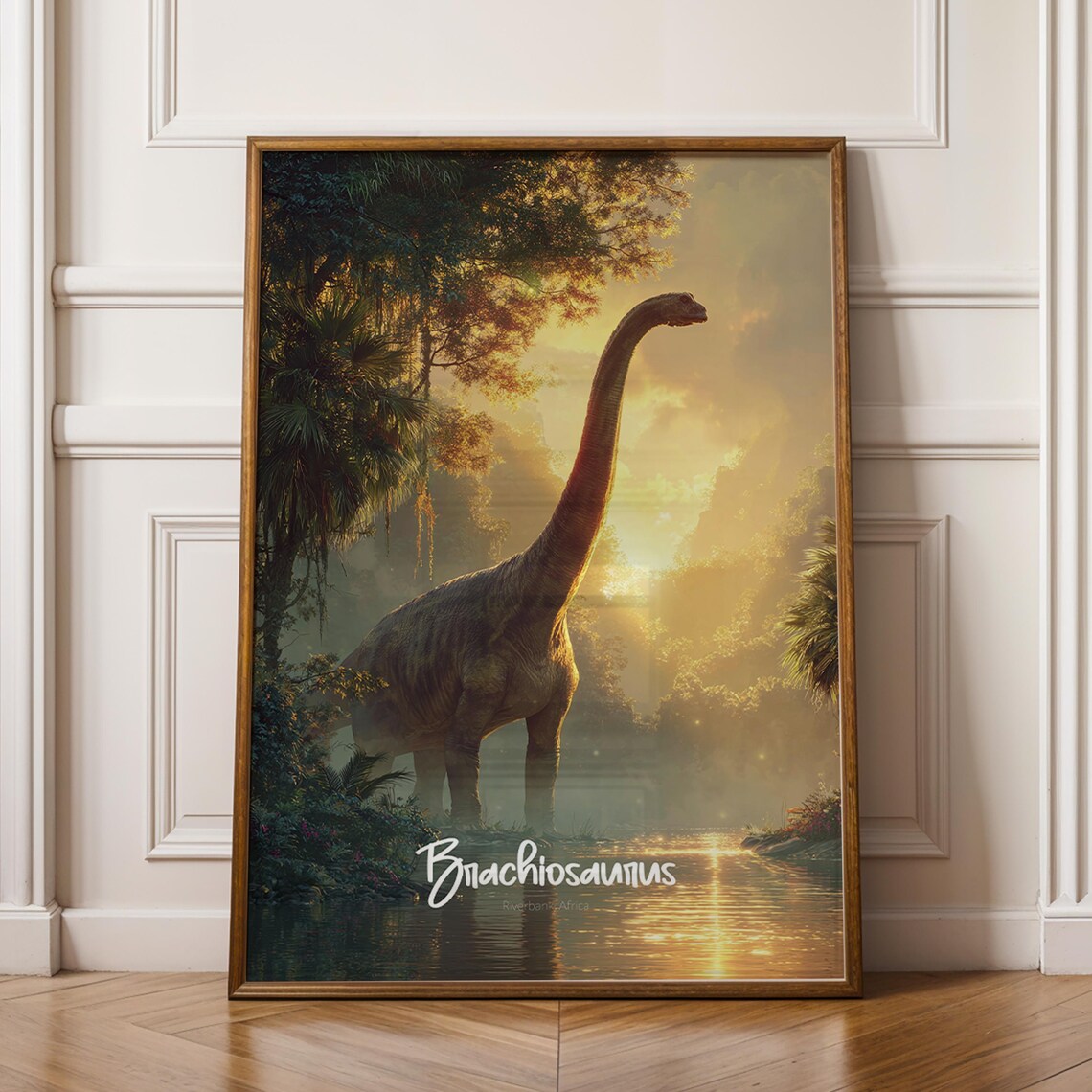 Brachiosaurus Jurassic Nursery Art Print