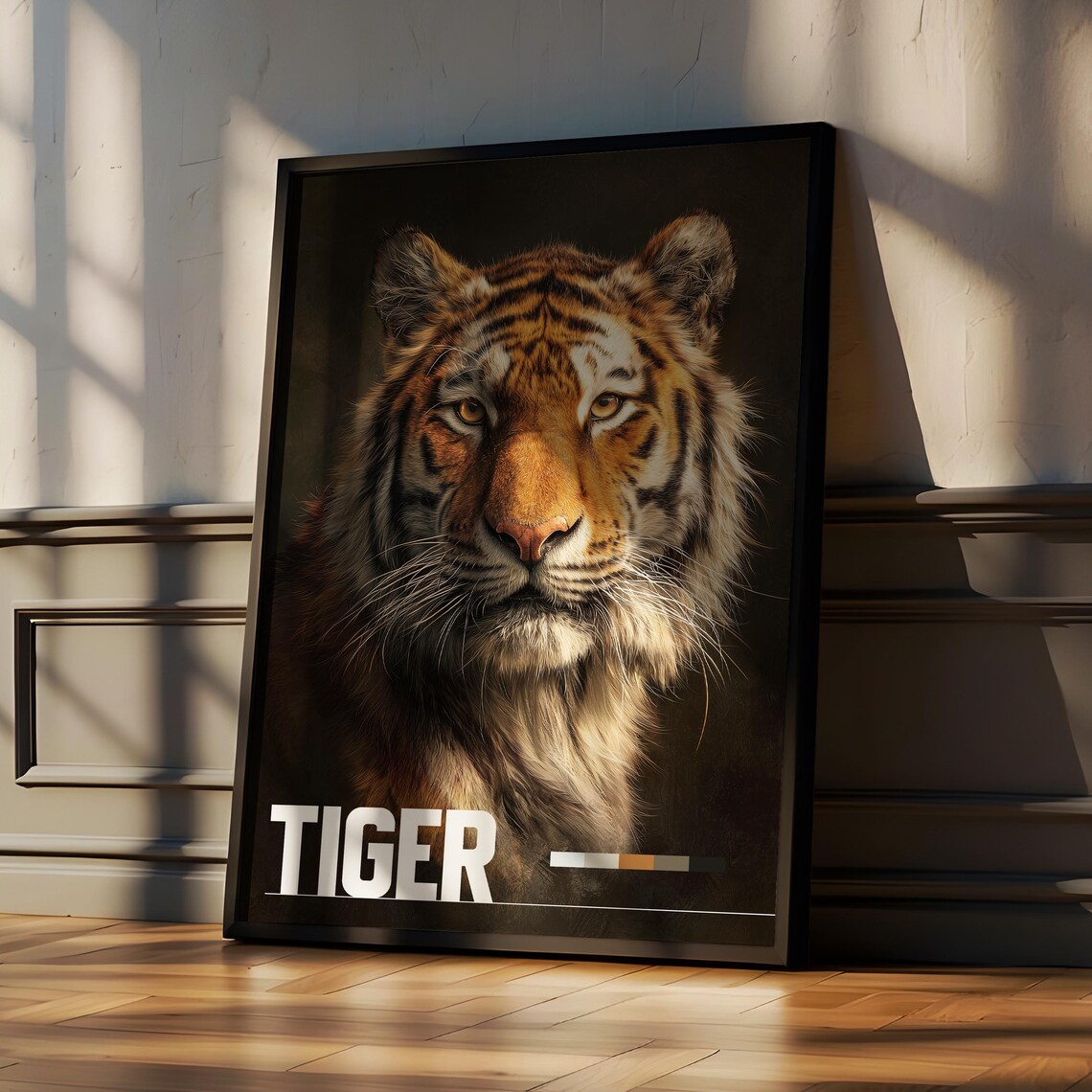Majestic Tiger Portrait Framed Wildlife Photography Poster Big Cat Nursery