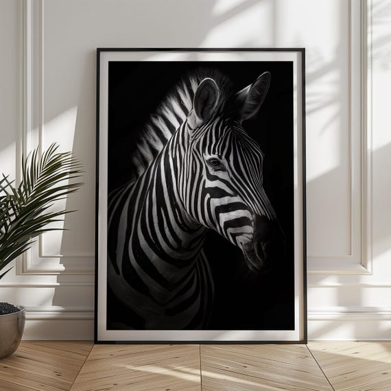 Black And White Zebra Print Safari Animal Wall Art
