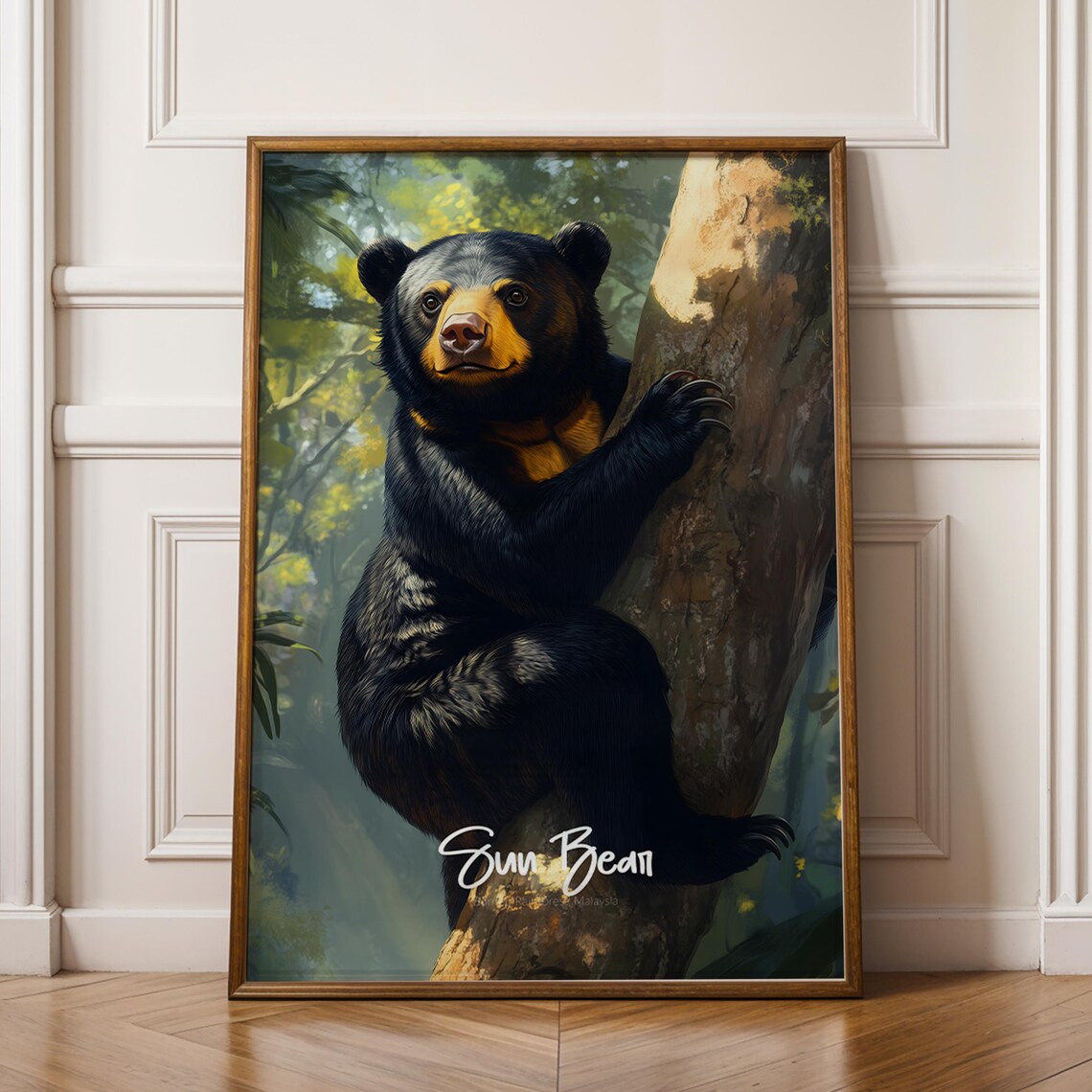 Sun Bear Art Print, Ecofriendly Jungle Decor