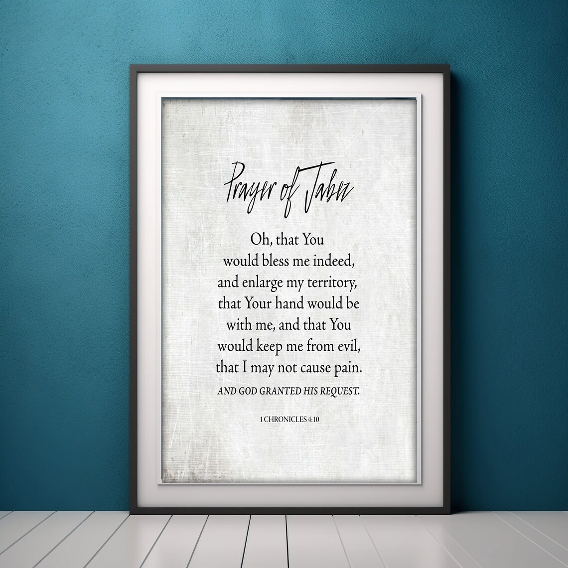 Prayer of Jabez Christian Scripture Print 1 Chronicles 4:10 Bible Verse Art