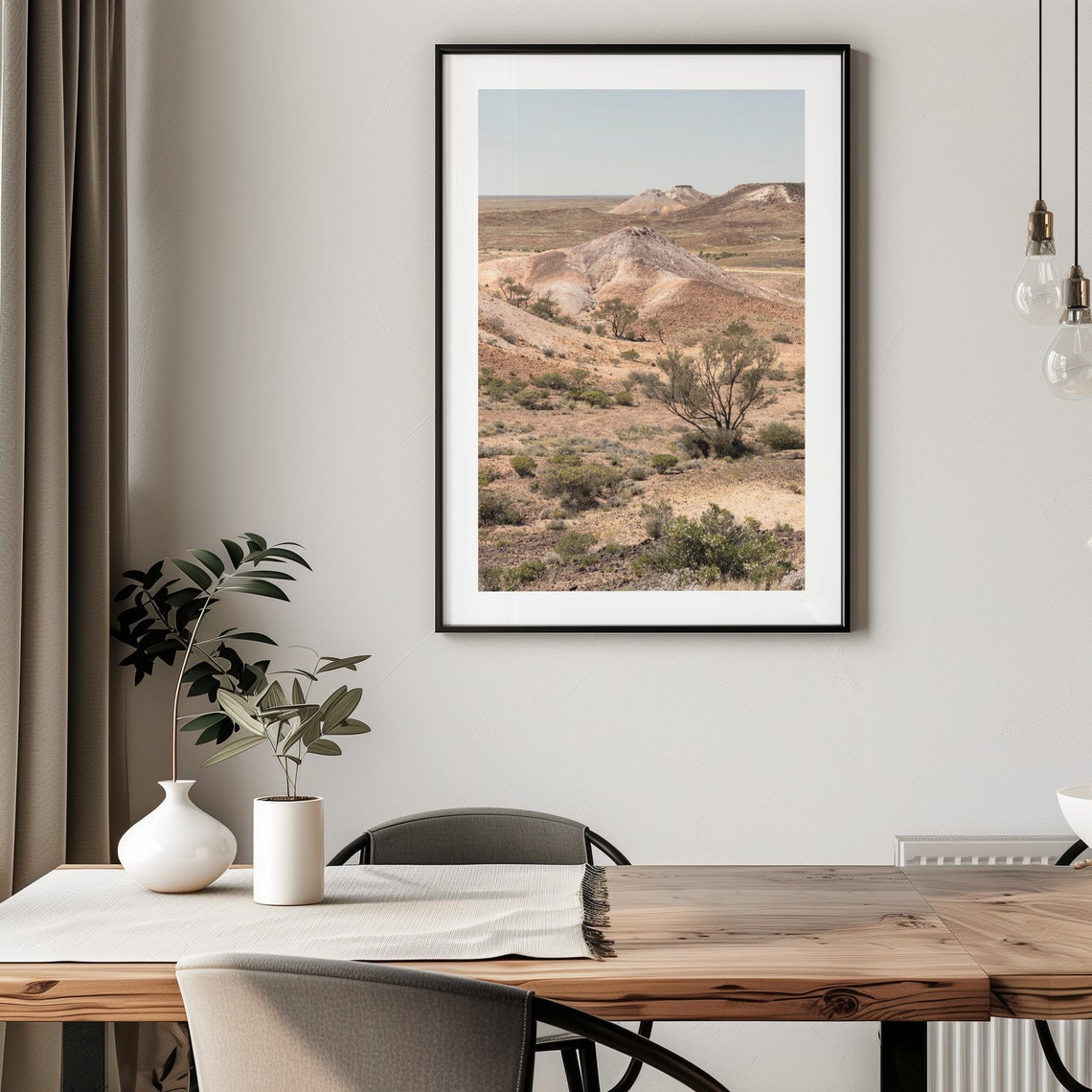 Australian Outback Red Desert Plain Landscape Photo Wall Art - Image 2