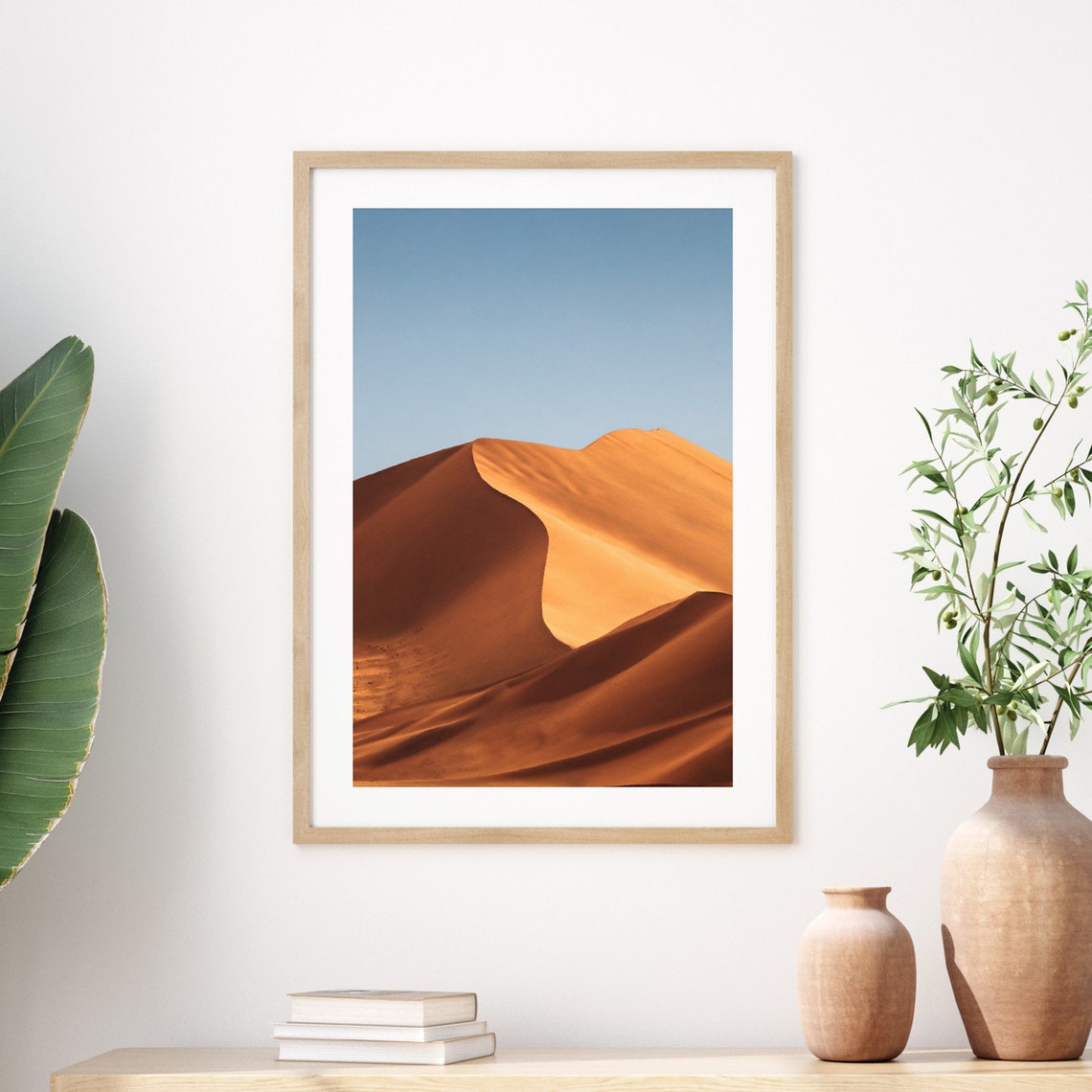 Red Desert Sand Dunes Minimalist Landscape Photography Wall Art