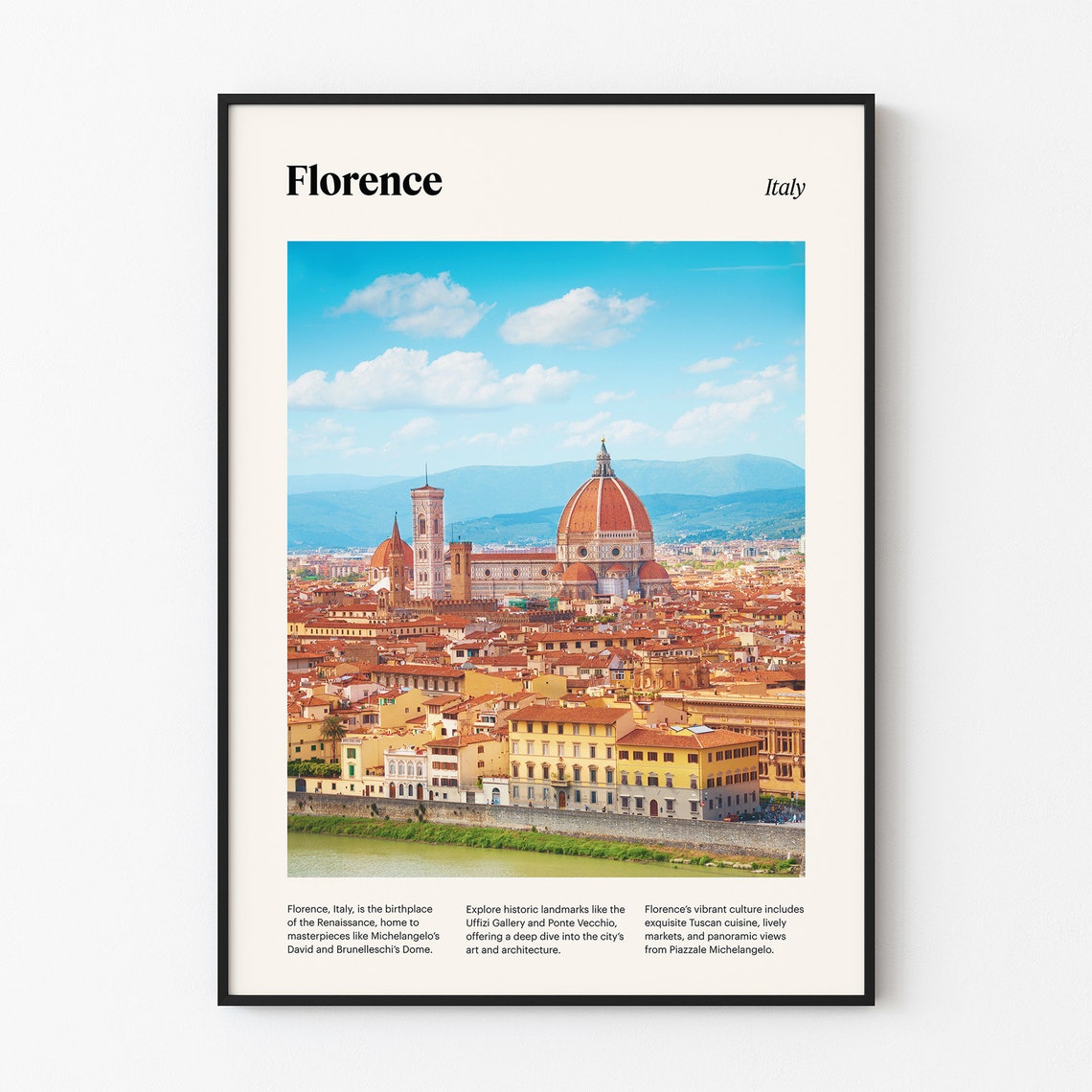 Florence Italy Duomo Cathedral Rooftop Skyline City View Poster
