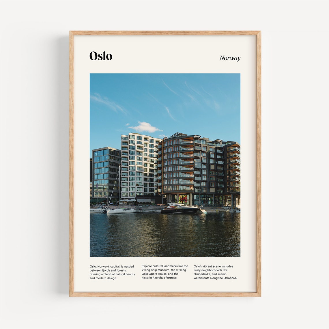 Oslo Travel Poster Oslo Skyline Print Norway Wall Art Scandinavian Decor Oslo Cityscape Nordic City Art Oslo Photograph - Image 4