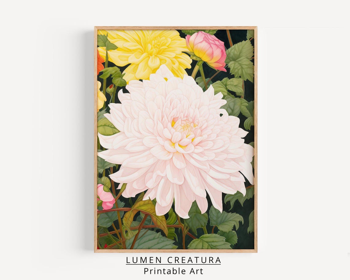 Vintage Floral Art Print Botanical Print Moody Flower Flower Art Prints - Image 3