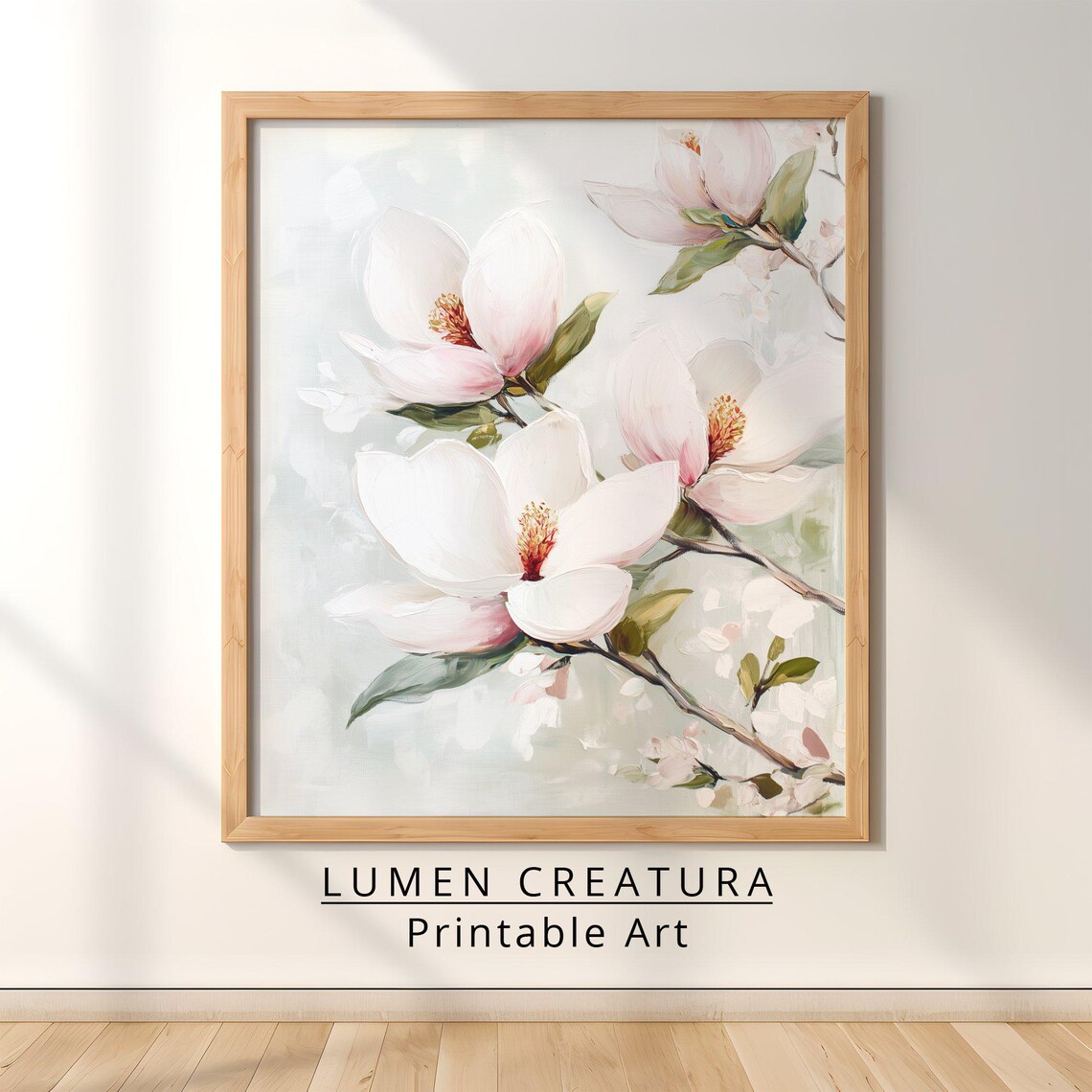 Magnolias Flower, Muted Vintage Botanical Art