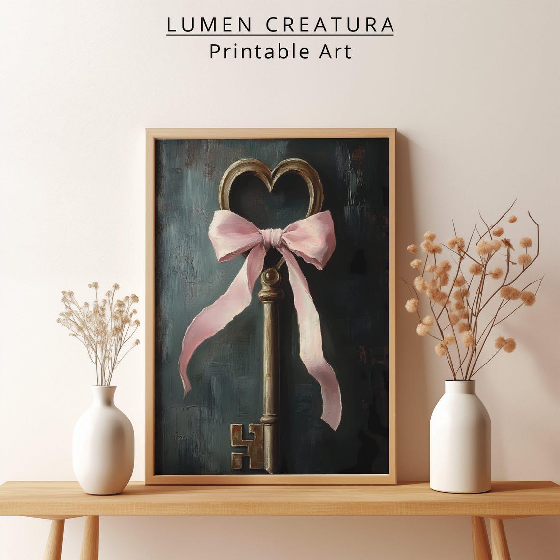 Gold Heart Key Rustic Valentines Day Print Valentines Day Wall Art Moody Valentines Prints - Image 2