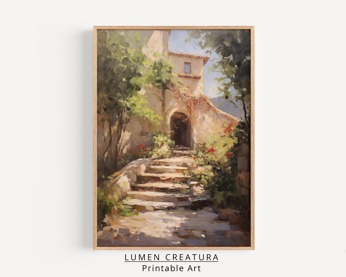 Cobblestone Farmhouse Print, Vintage French Countryside - Image 4