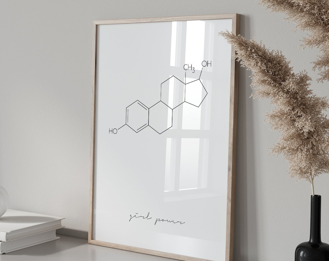Estrogen Molecule Girl Power Feminist Art Print