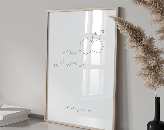 Estrogen Molecule Girl Power Feminist Art Print