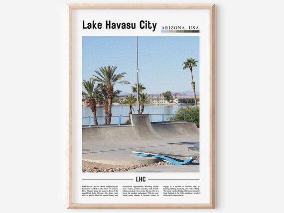 Sunny Lake Havasu City Arizona Skatepark Lake Palms Travel Poster