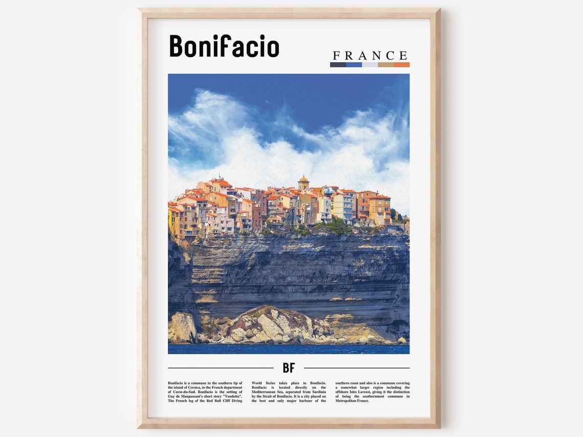Bonifacio Print Bonifacio Poster Bonifacio Wall Art Oil Painting Poster Colorful City Print City Artwork Travel Artwork Travel Wall Art