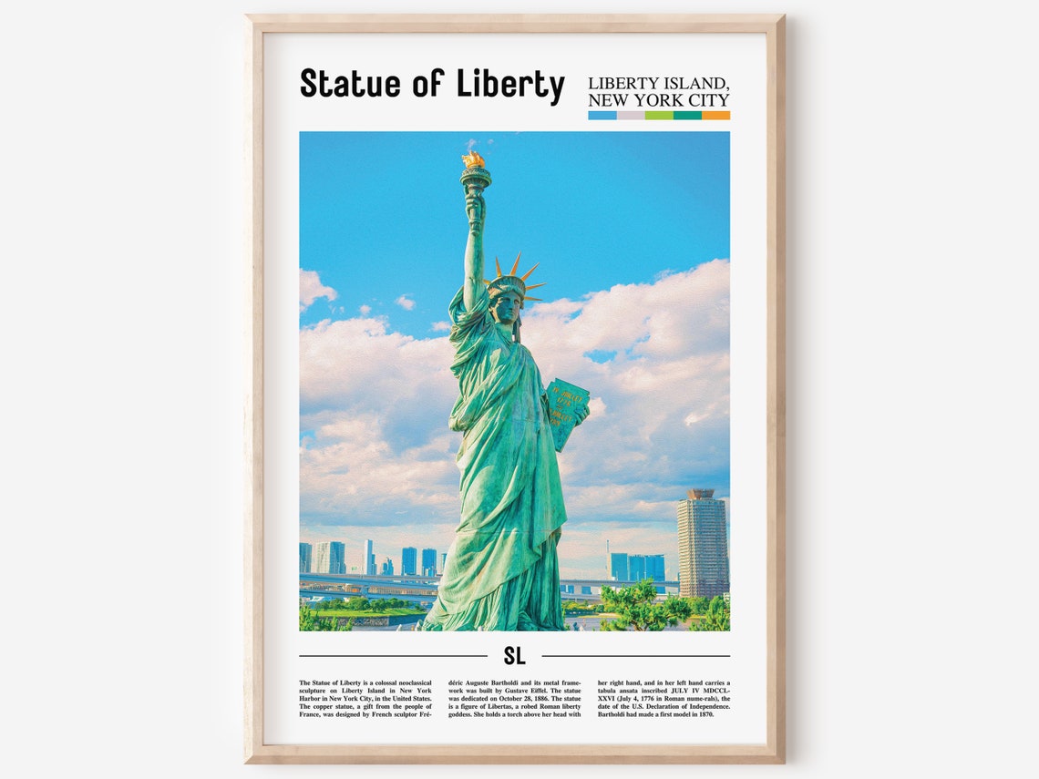 Statue Of Liberty Print Statue Of Liberty Poster Statue Of Liberty Wall Art Oil Painting Poster City Artwork Travel Artwork Travel Art