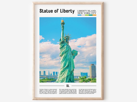Statue Of Liberty Print Statue Of Liberty Poster Statue Of Liberty Wall Art Oil Painting Poster City Artwork Travel Artwork Travel Art