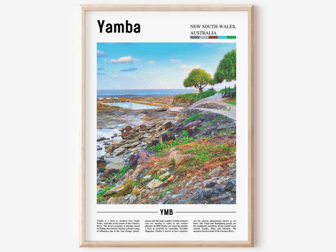 Yamba Australia Scenic Rocky Shore Tidal Pools Coastal Walk Poster