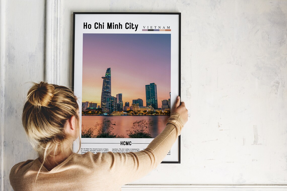 Ho Chi Minh City Vietnam Skyline Sunset River Poster HCMC Travel - Image 2