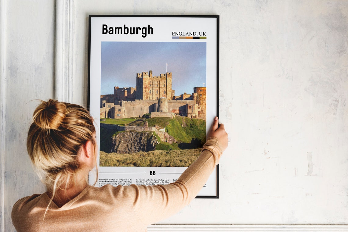 Bamburgh Print Bamburgh Poster Bamburgh Wall Art Oil Painting Poster Colorful City Print City Artwork Travel Artwork Travel Wall Art - Image 2