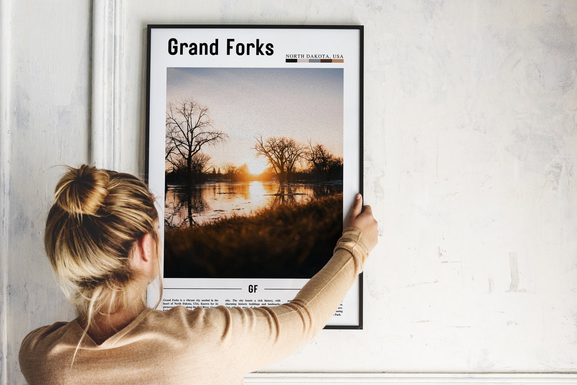 Grand Forks Poster Grand Forks Print Grand Forks Wall Art United States Photo United States Poster United States Print Travel Poster - Image 2