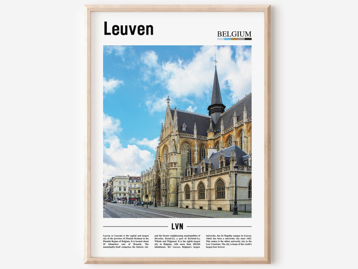 Leuven Print Leuven Poster Leuven Wall Art Oil Painting Poster Colorful City Print City Artwork Travel Artwork Travel Wall Art