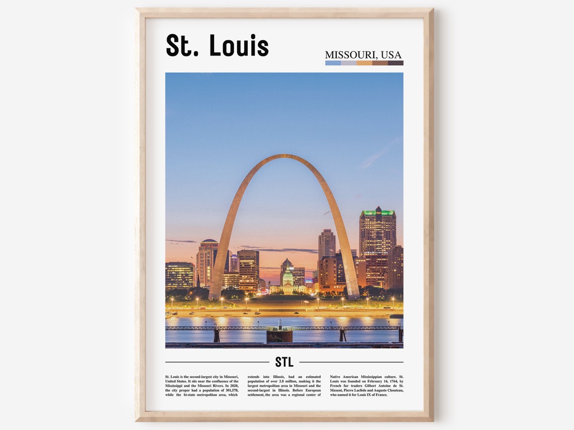 St Louis Gateway Arch Missouri Dusk Skyline Riverfront Landmark Poster