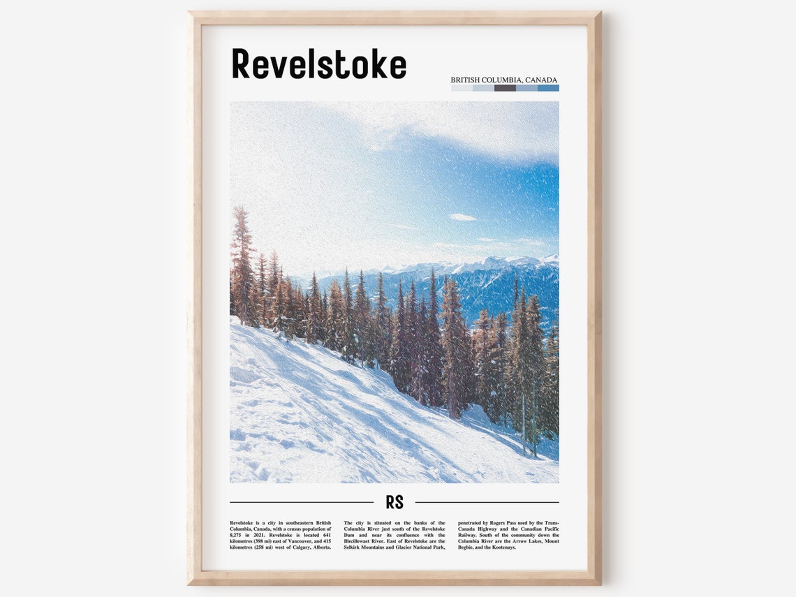 Revelstoke British Columbia Snowy Mountain Slope Poster Photo