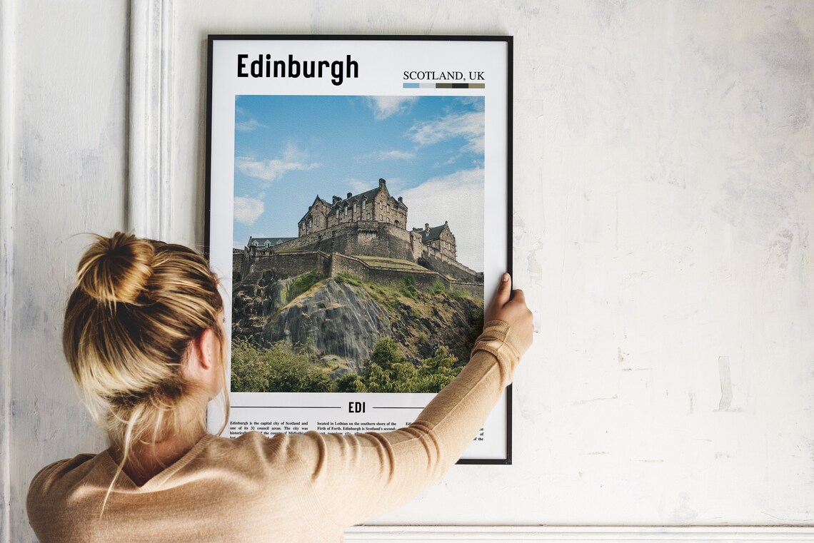 Edinburgh Poster Edinburgh Print Edinburgh Wall Art Minimal Travel Print Minimal City Poster Travel Destination Oil Painting Poster - Image 2