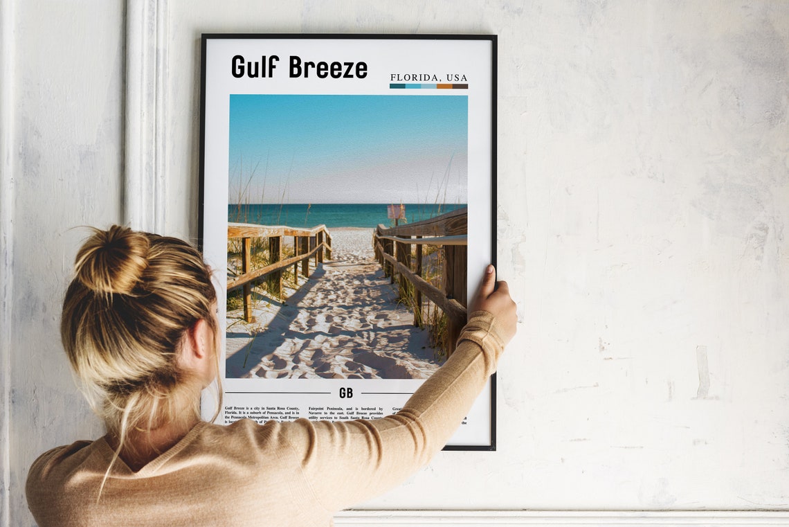 Gulf Breeze Florida Boardwalk Beach Ocean Dunes Sandy Walk Poster - Image 2