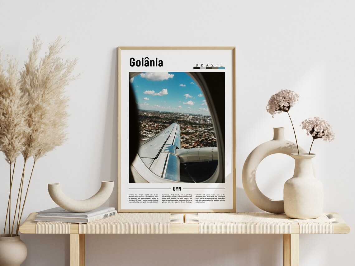 Goiânia Brazil Airplane Window City View Travel Photo Art Poster - Image 3