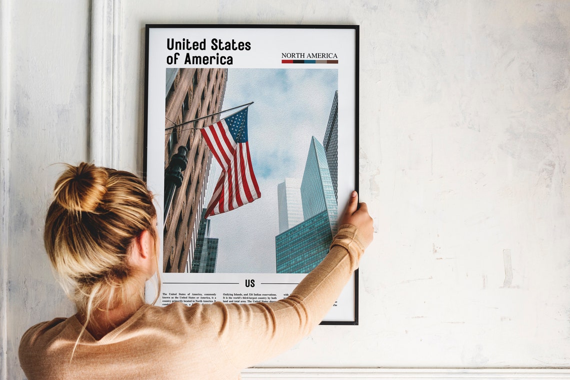 United States Print United States Poster United States Wall Art Oil Painting Poster City Print City Artwork Travel Artwork Travel Art - Image 2