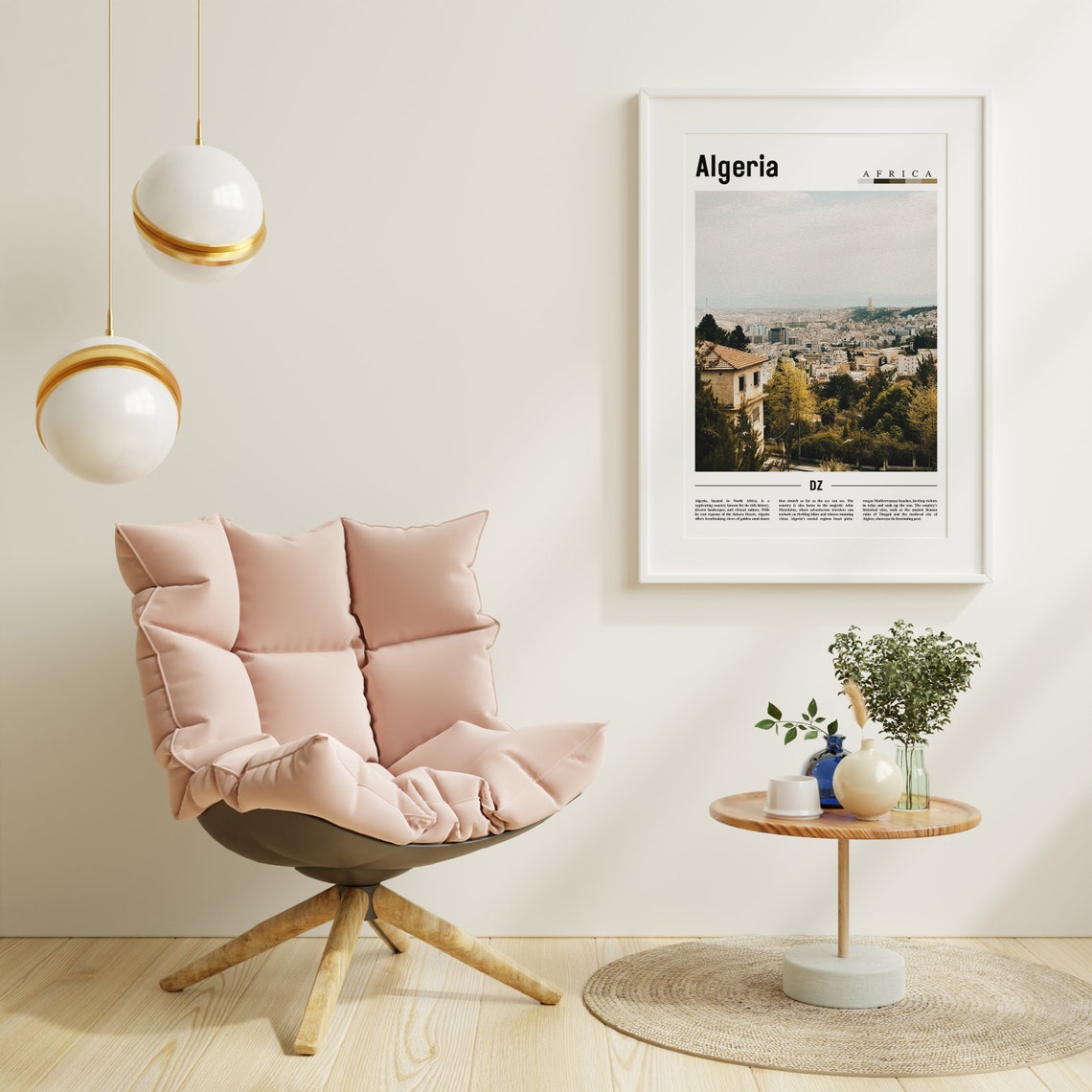 Algeria Africa White City Hillside Mediterranean View Photo Poster - Image 3