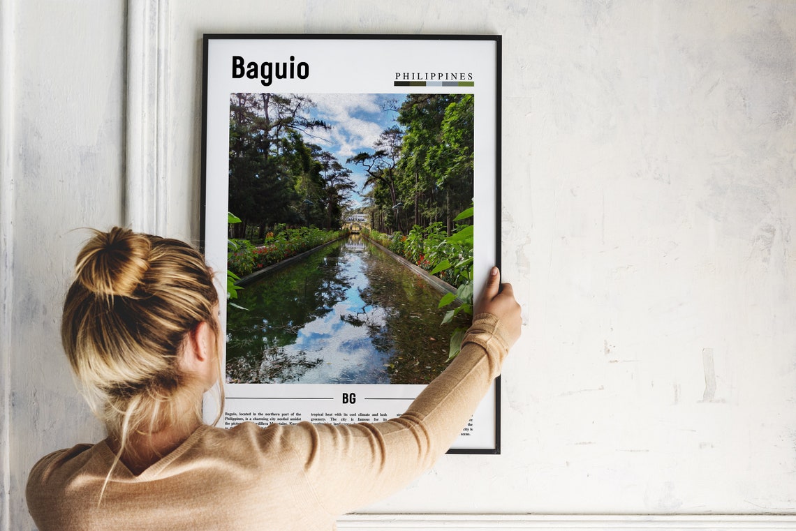Baguio Philippines Park Reflecting Pool Minimal Travel Poster - Image 2