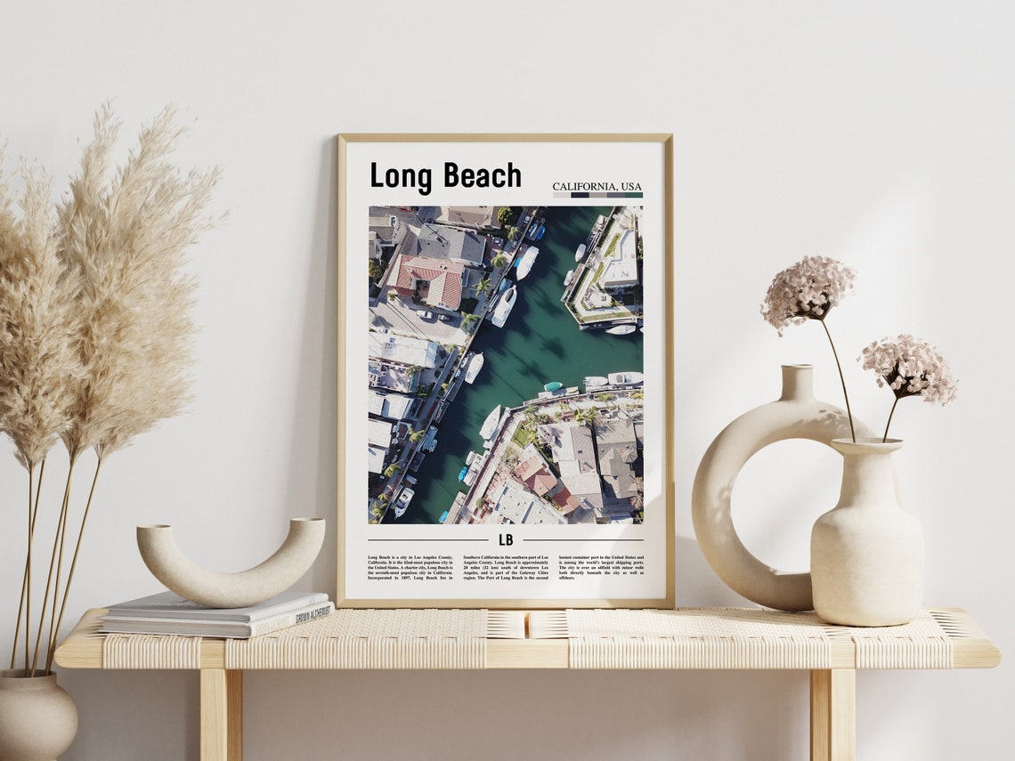 Long Beach Print Long Beach Poster Long Beach Wall Art United States Photo United States Poster United States Print Travel Poster - Image 3