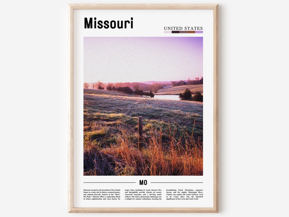 Missouri Poster Missouri Print Missouri Wall Art United States Photo United States Poster United States Print Travel Poster