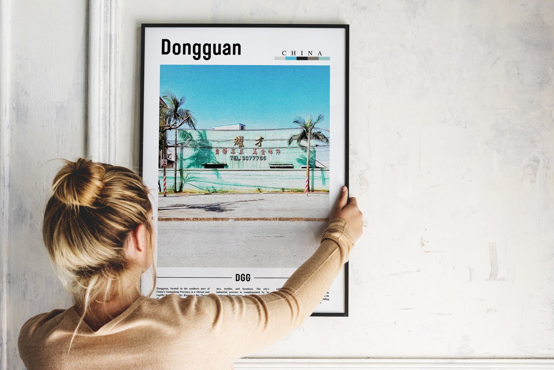Dongguan Poster Dongguan Print Dongguan Wall Art Asia Print Asia Poster Asia Photo Minimal Travel Poster - Image 2